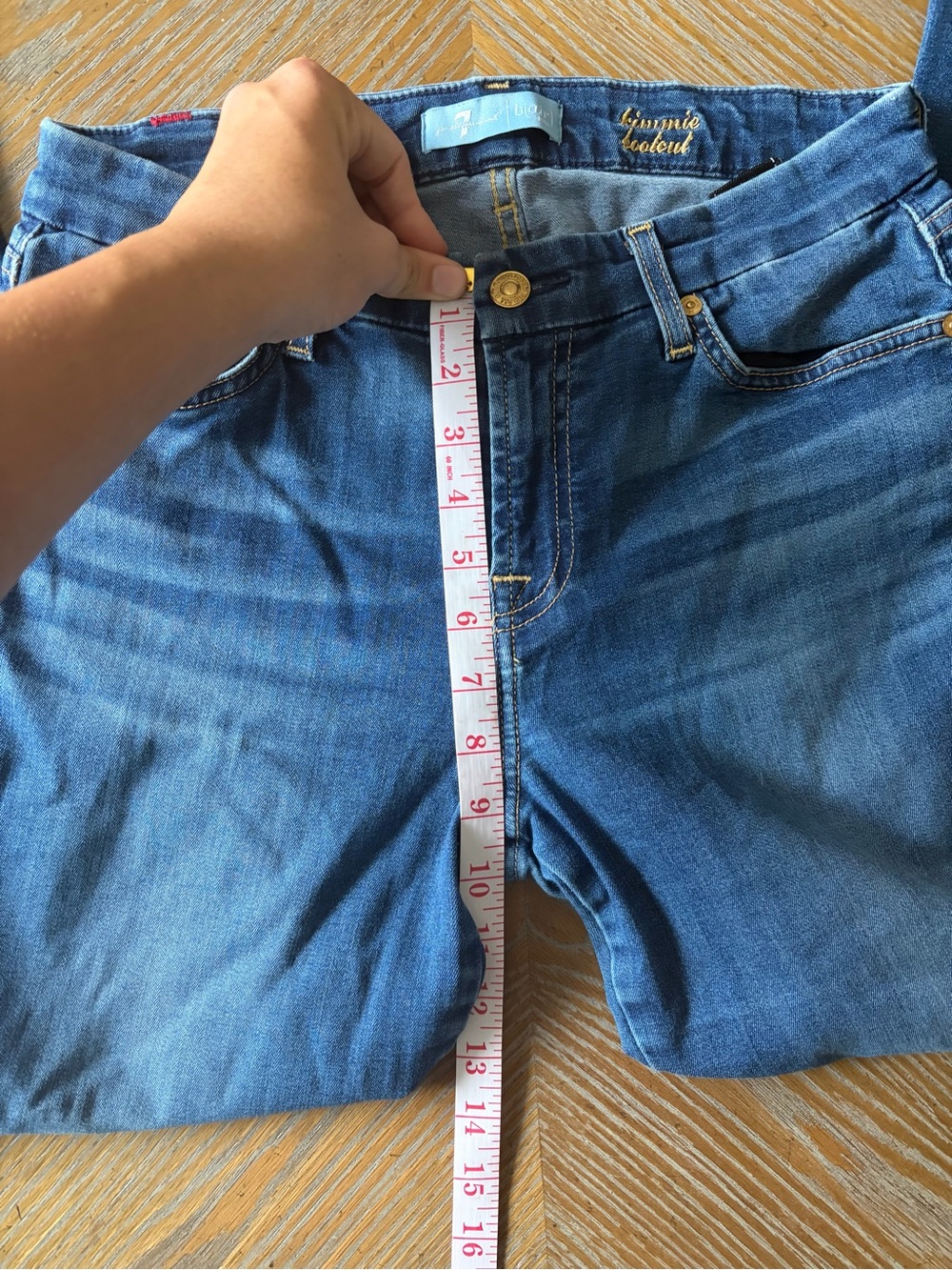 7 For All Mankind Dojo Bootcut Flare Jeans Medium Wash 27 - Picture 6 of 8